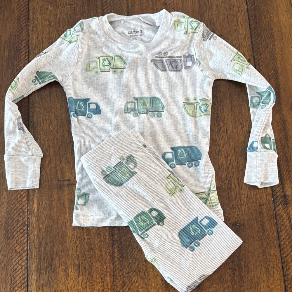 Carter's Pajama Set - Green and Blue Truck Design